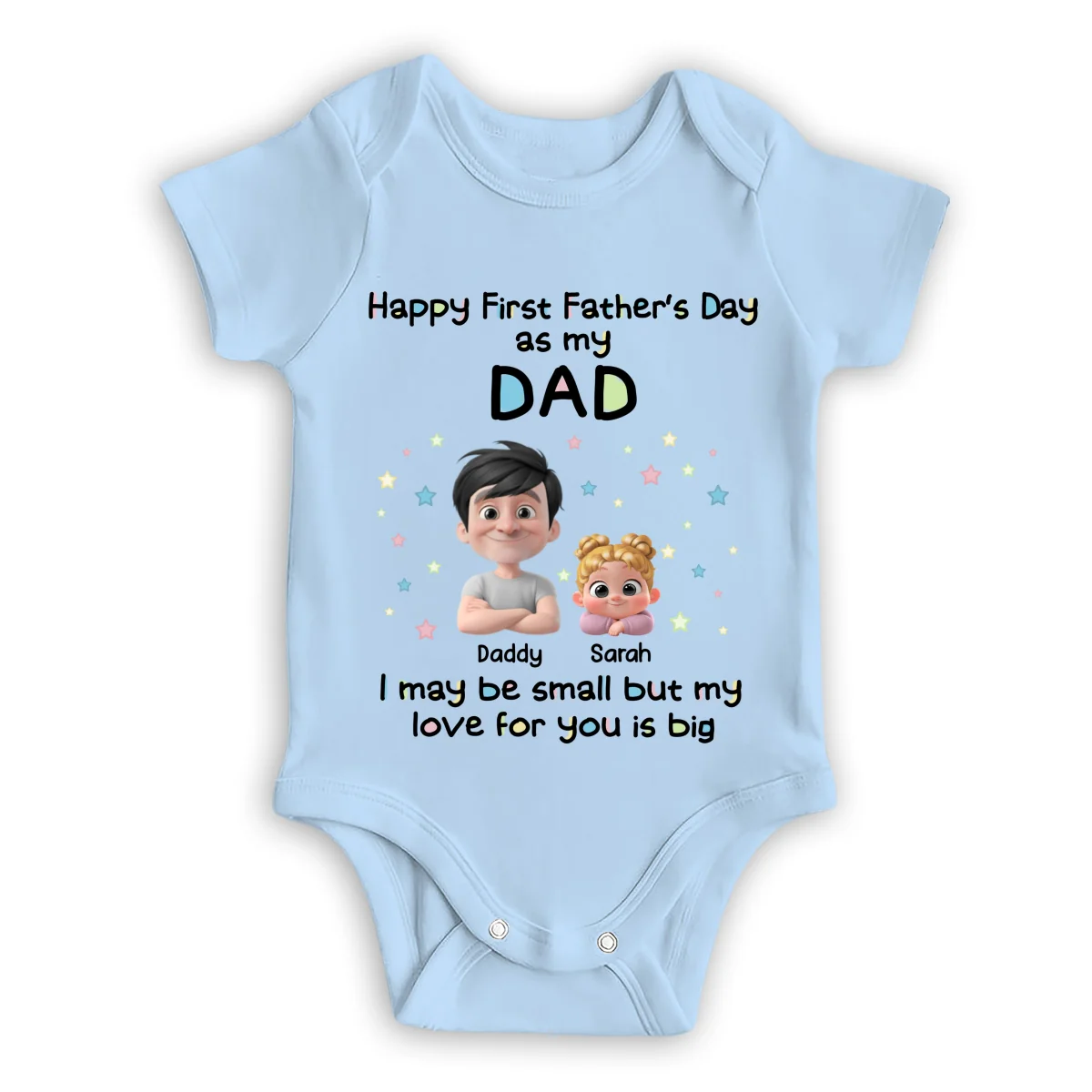 First Father Day With Baby - Personalized Custom Baby Onesie - Image 8