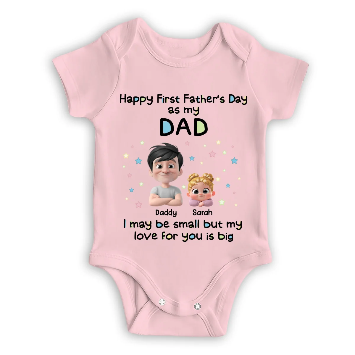 First Father Day With Baby - Personalized Custom Baby Onesie - Image 9