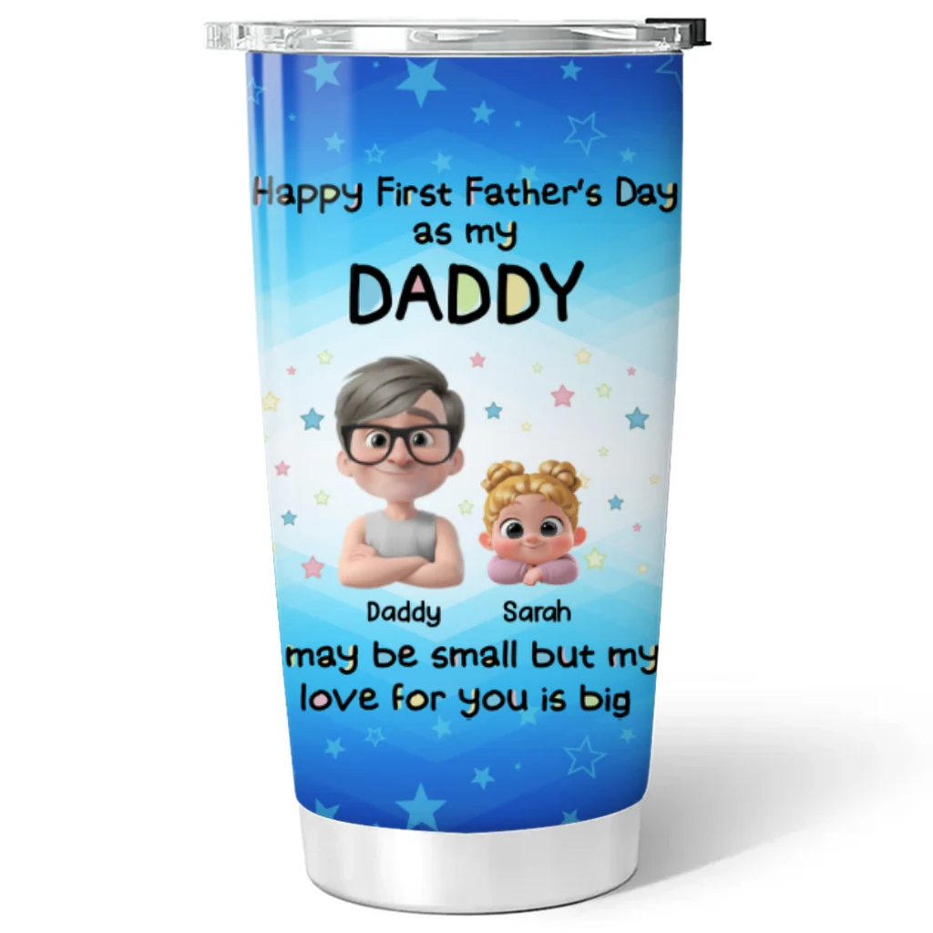 First Father Day With Baby - Personalized Custom Tumbler - Image 6