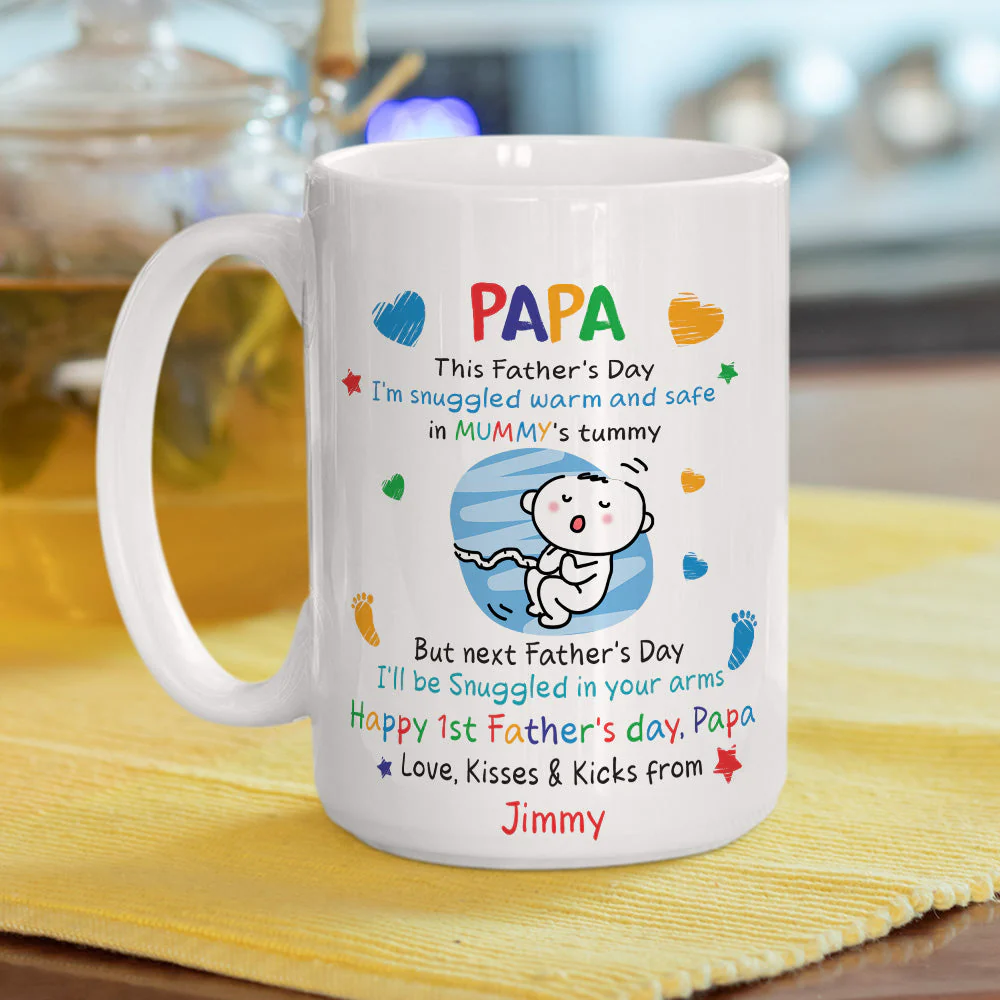First Father's Day - Personalized Custom Coffee Mug - Image 6