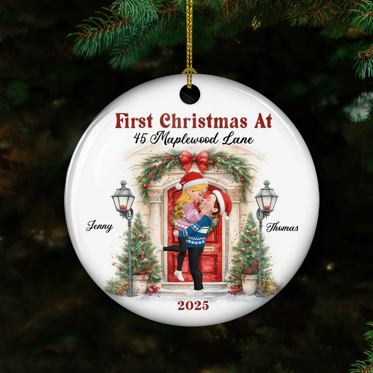 First Holiday Season As One - Personalized Custom Ceramic Ornament - Image 5