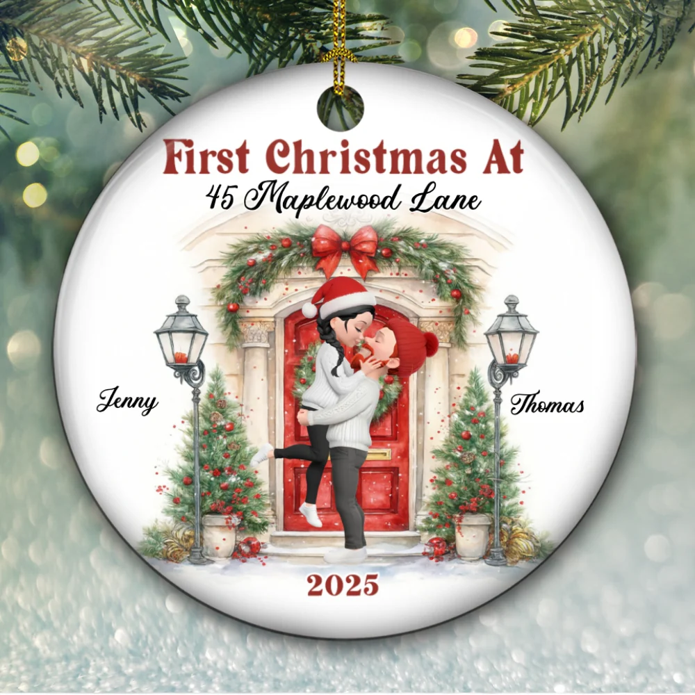 First Holiday Season As One - Personalized Custom Ceramic Ornament - Image 6