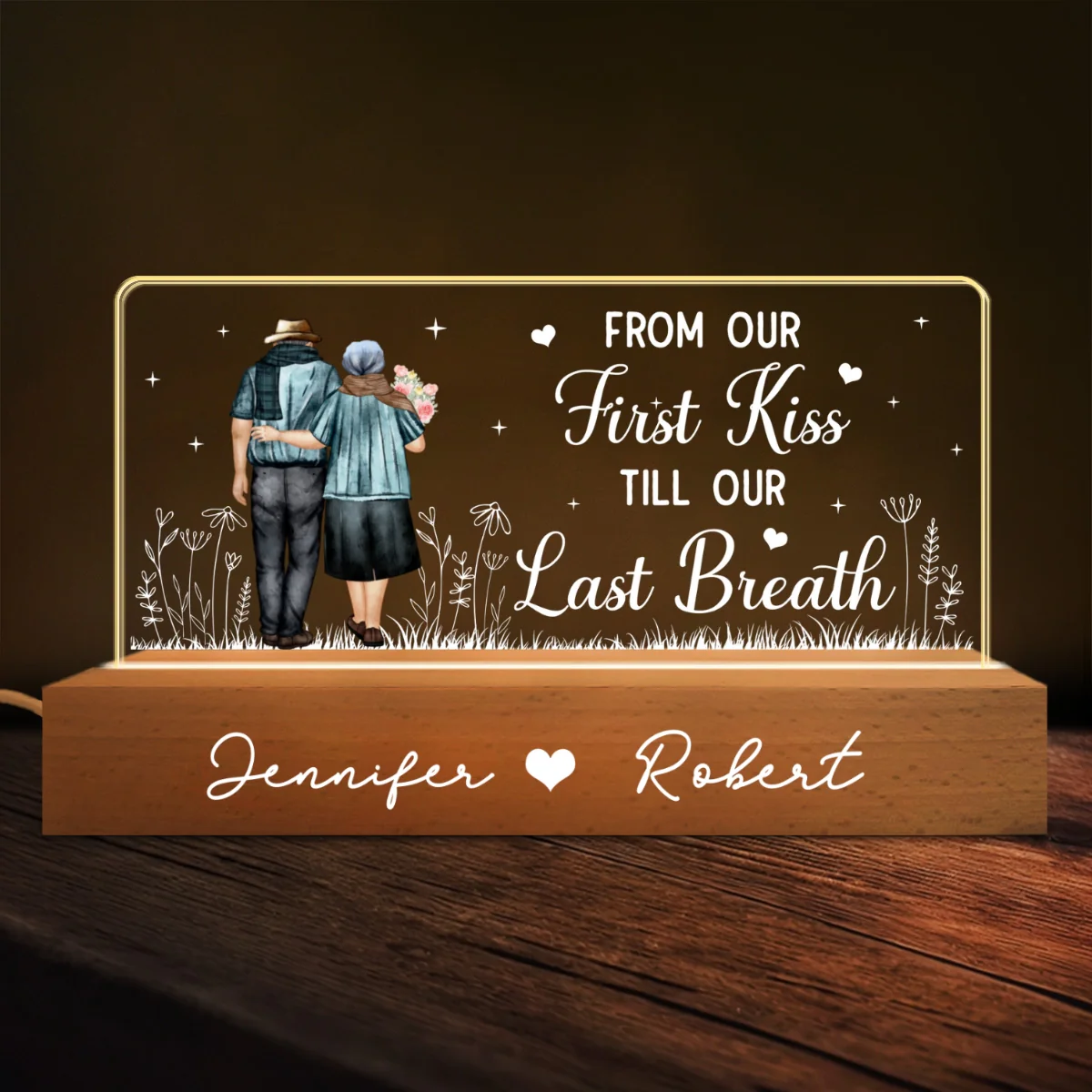 First Kiss Last Breath - Personalized Custom Acrylic 3D LED Night Light - Image 4