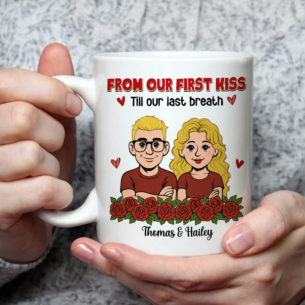 First Kiss - Personalized Custom Coffee Mug - Image 2