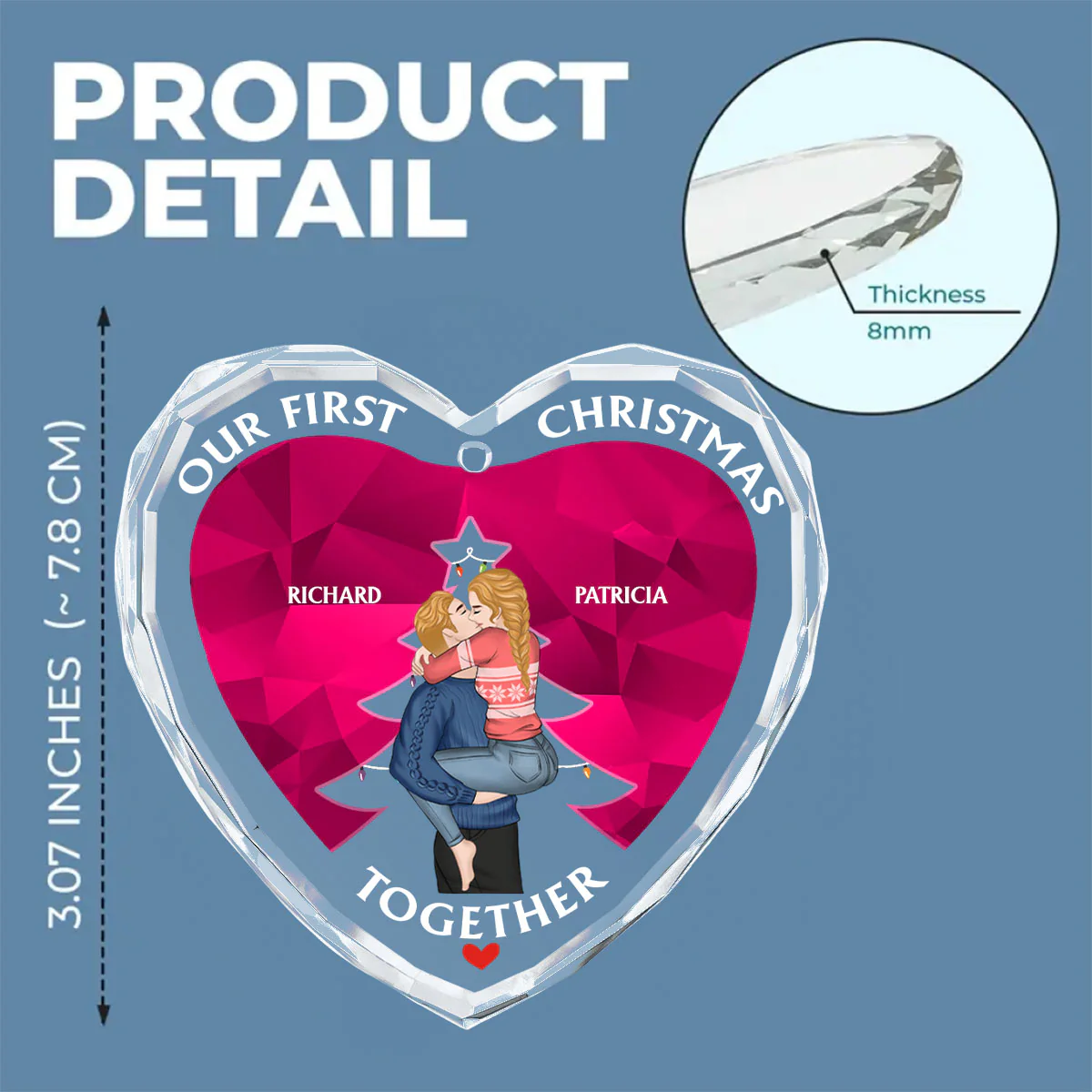 First Love - Personalized Custom Glass Ornament - Image 5