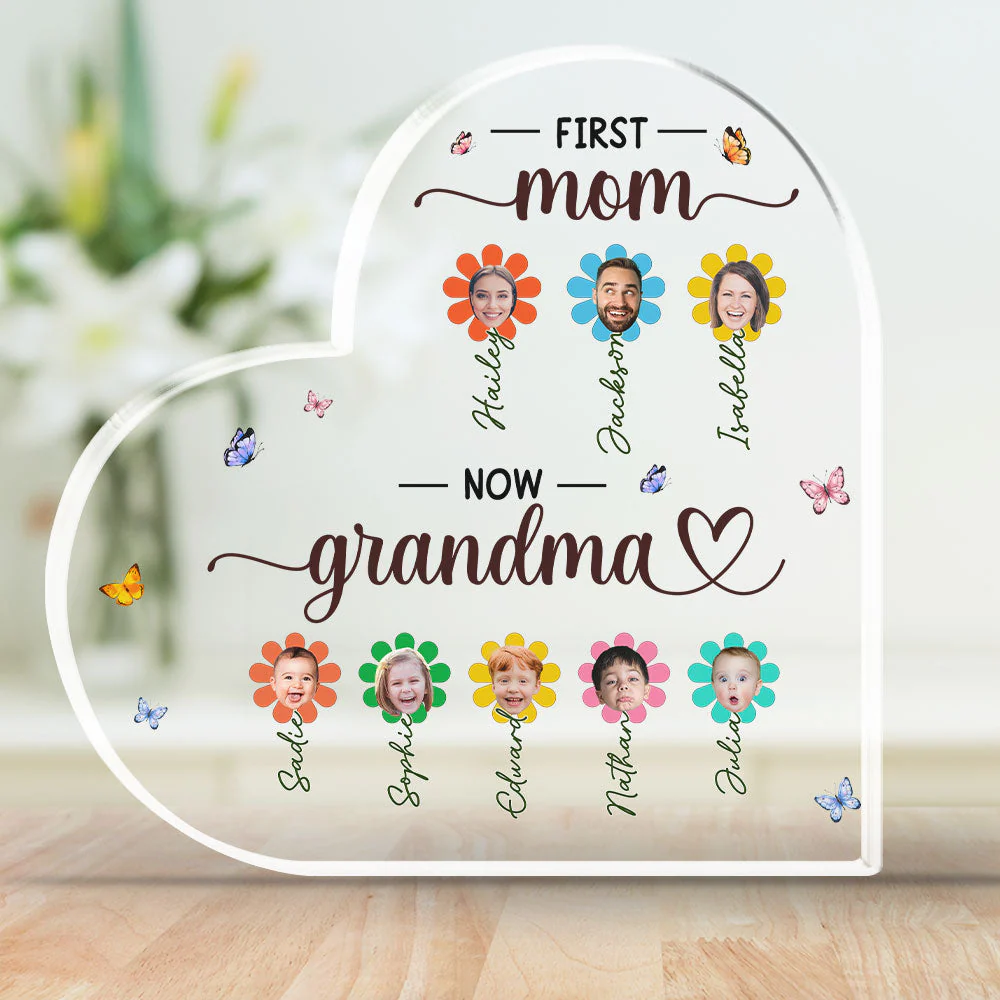 First Mom Now Grammy - Personalized Custom Acrylic Plaque - Image 2