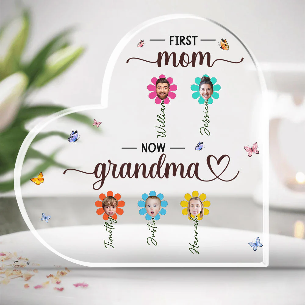 First Mom Now Grammy - Personalized Custom Acrylic Plaque - Image 4
