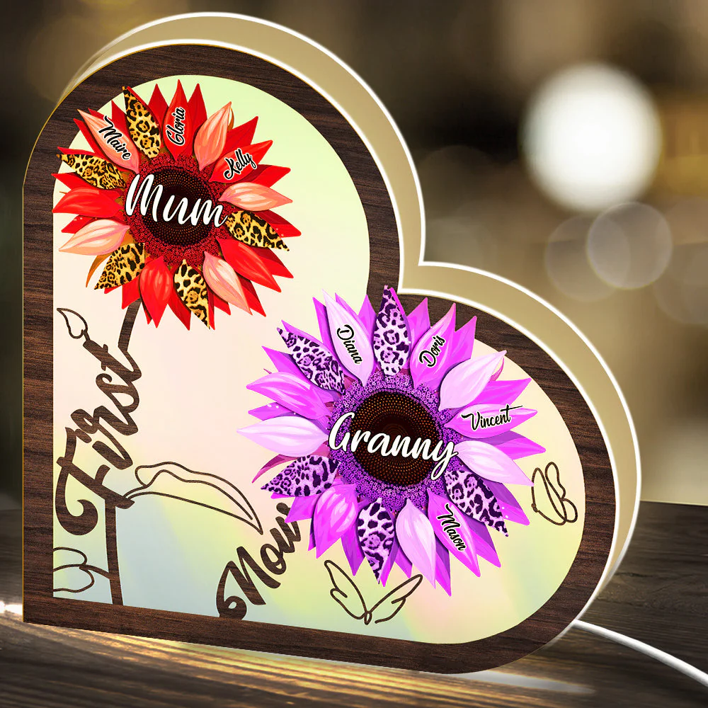 First Mom Now Grandma Flower - Personalized Custom Light Box - Image 3