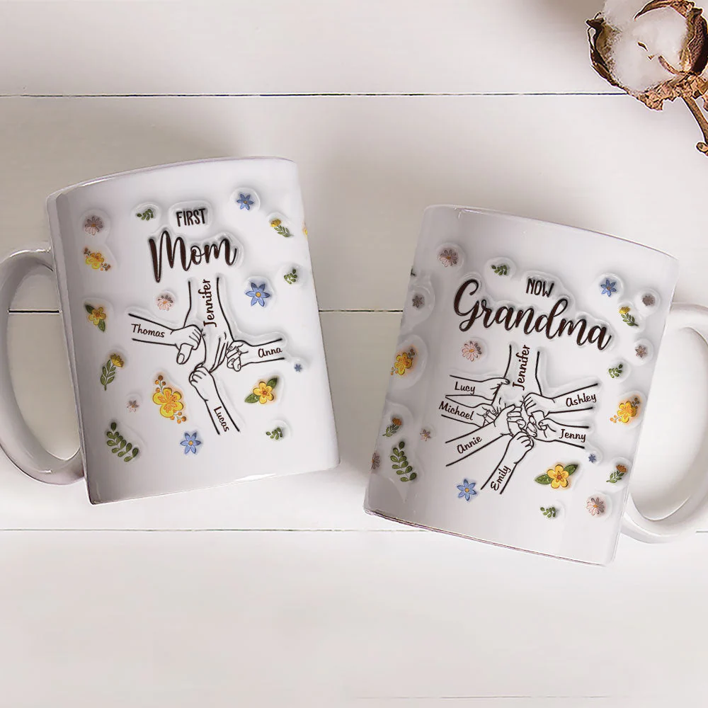 First Mom Now Grandma - Personalized Custom 3D Inflated Effect Mug - Image 2