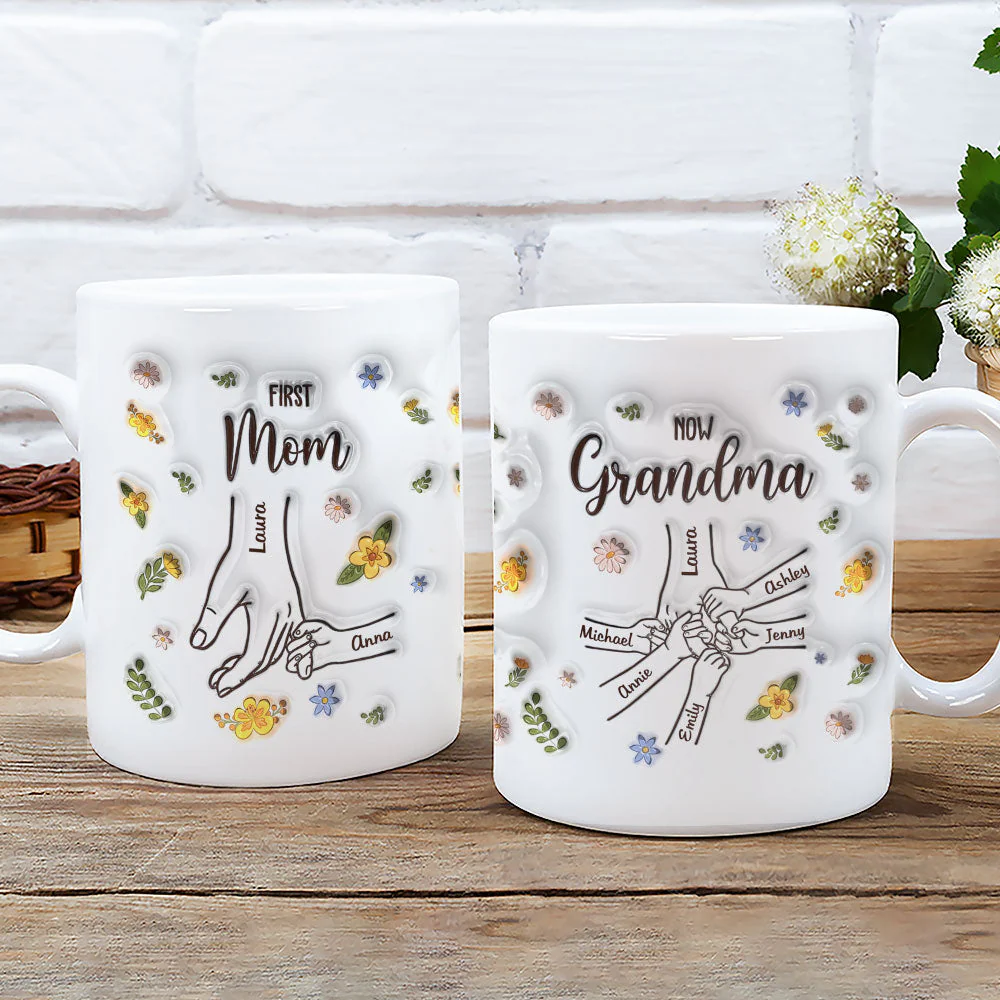 First Mom Now Grandma - Personalized Custom 3D Inflated Effect Mug - Image 3