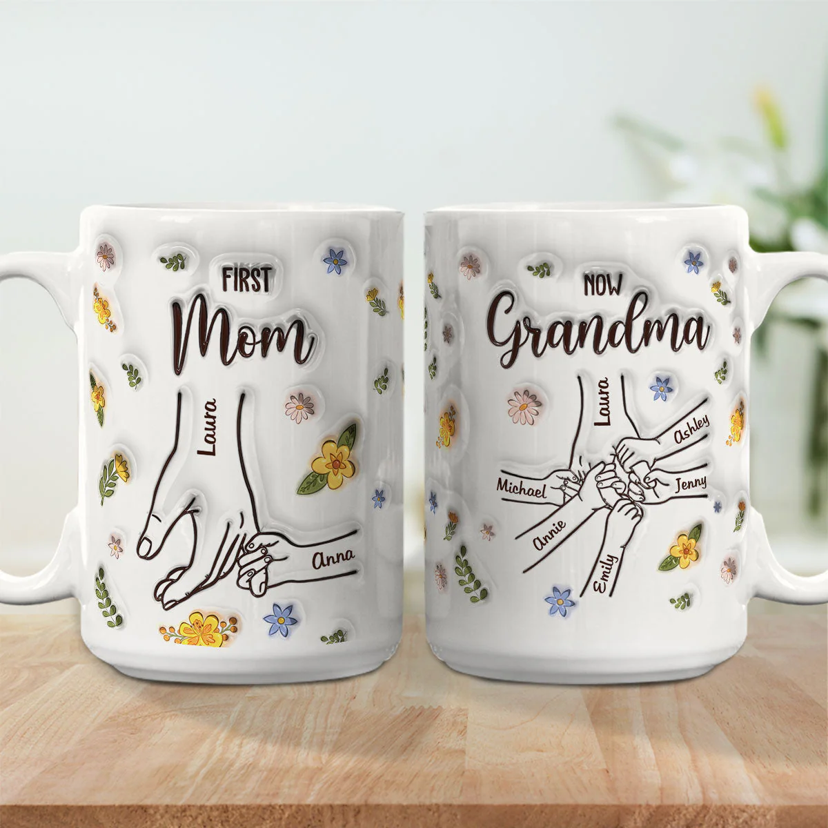 First Mom Now Grandma - Personalized Custom 3D Inflated Effect Mug - Image 4