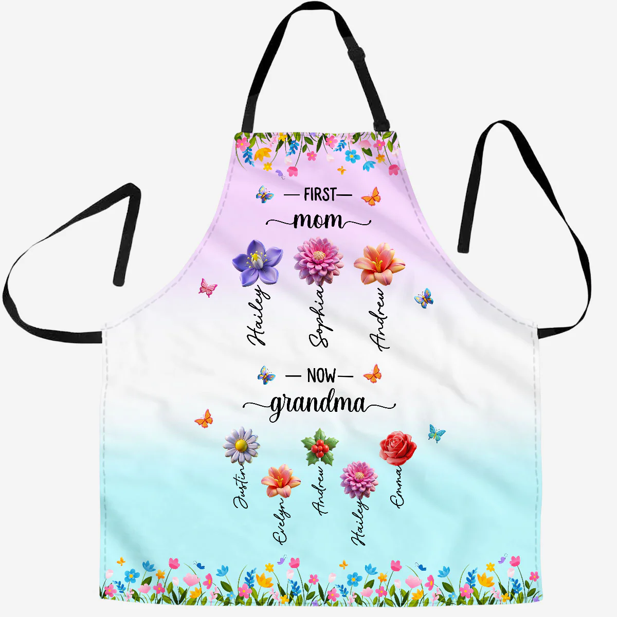First Mom Now Grandma - Personalized Custom Apron - Image 2