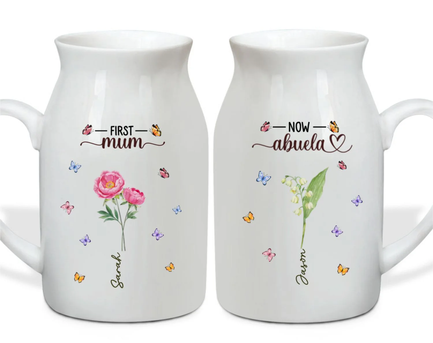 First Mom Now Grandma - Personalized Custom Flower Vase - Image 7