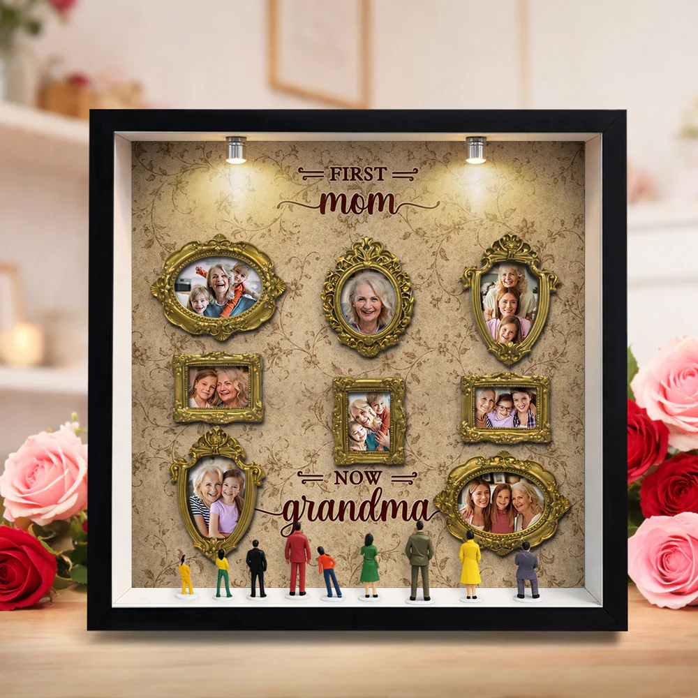 First Mom Now Grandma - Personalized Custom Museum Frame