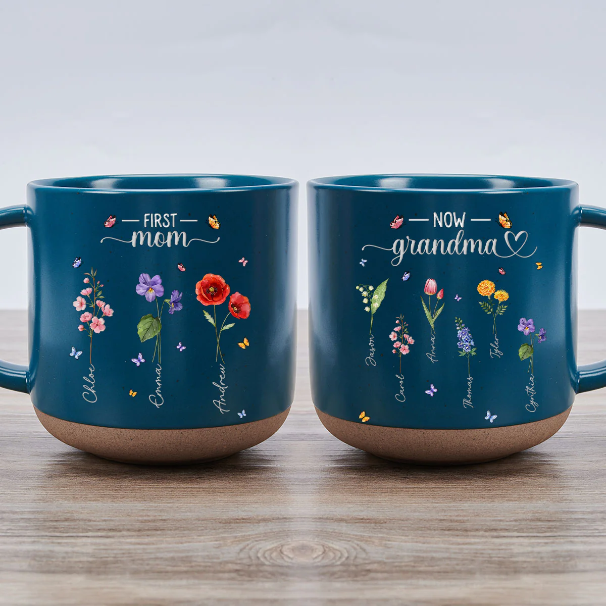 First Mom Now Grandma - Personalized Custom Pottery Mug - Image 2