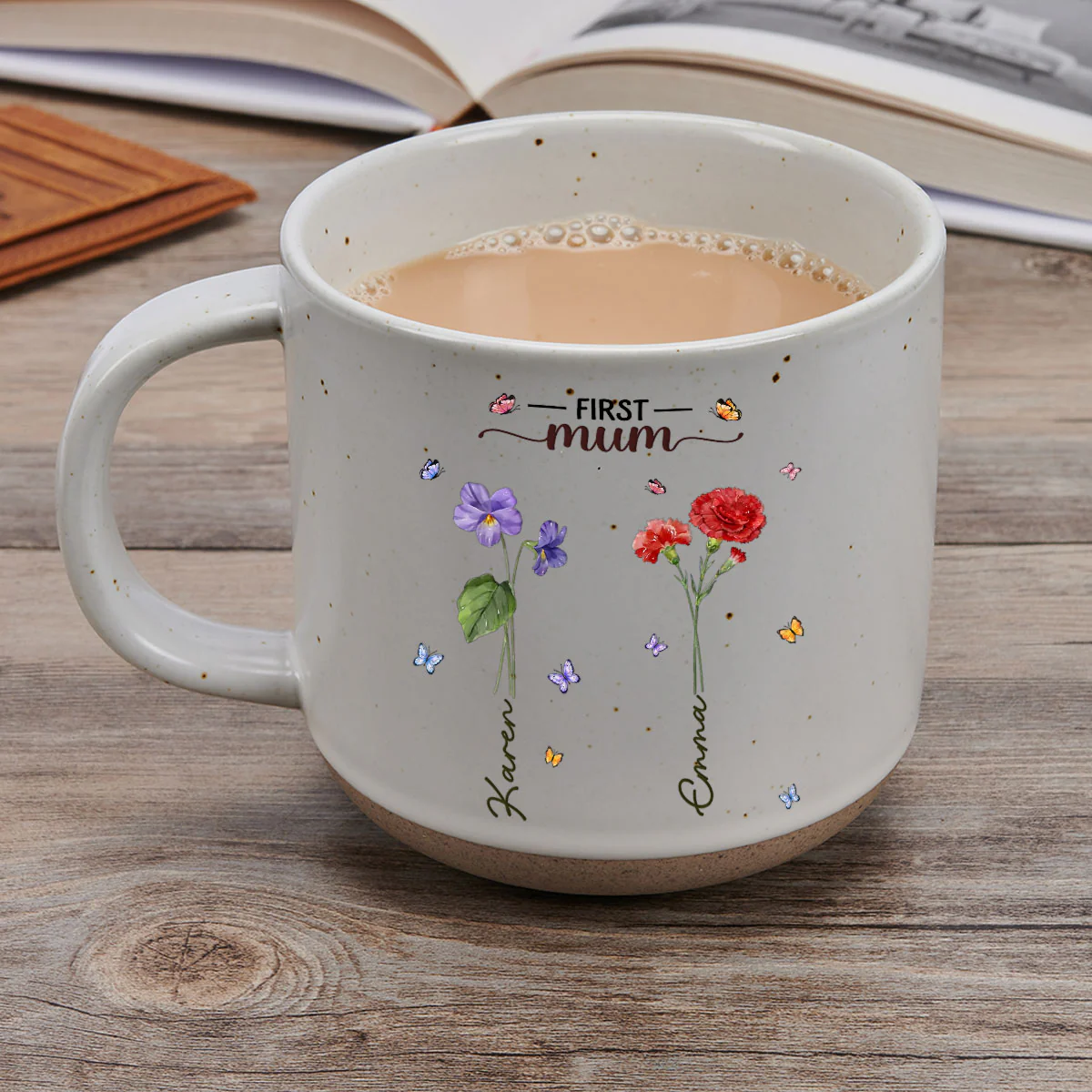 First Mom Now Grandma - Personalized Custom Pottery Mug - Image 4