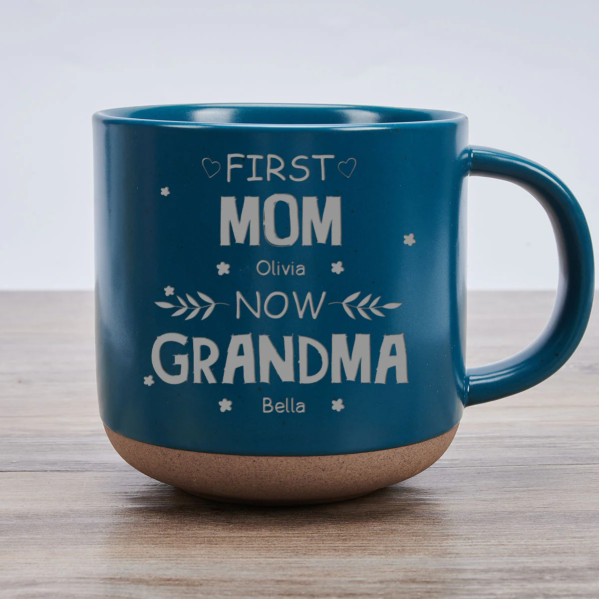 First Mom Now Grandma - Personalized Custom Engraved Pottery Mug - Image 3