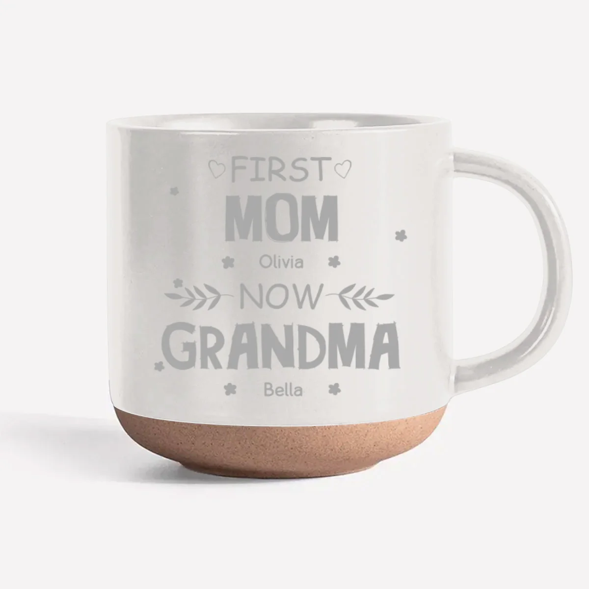 First Mom Now Grandma - Personalized Custom Engraved Pottery Mug - Image 6