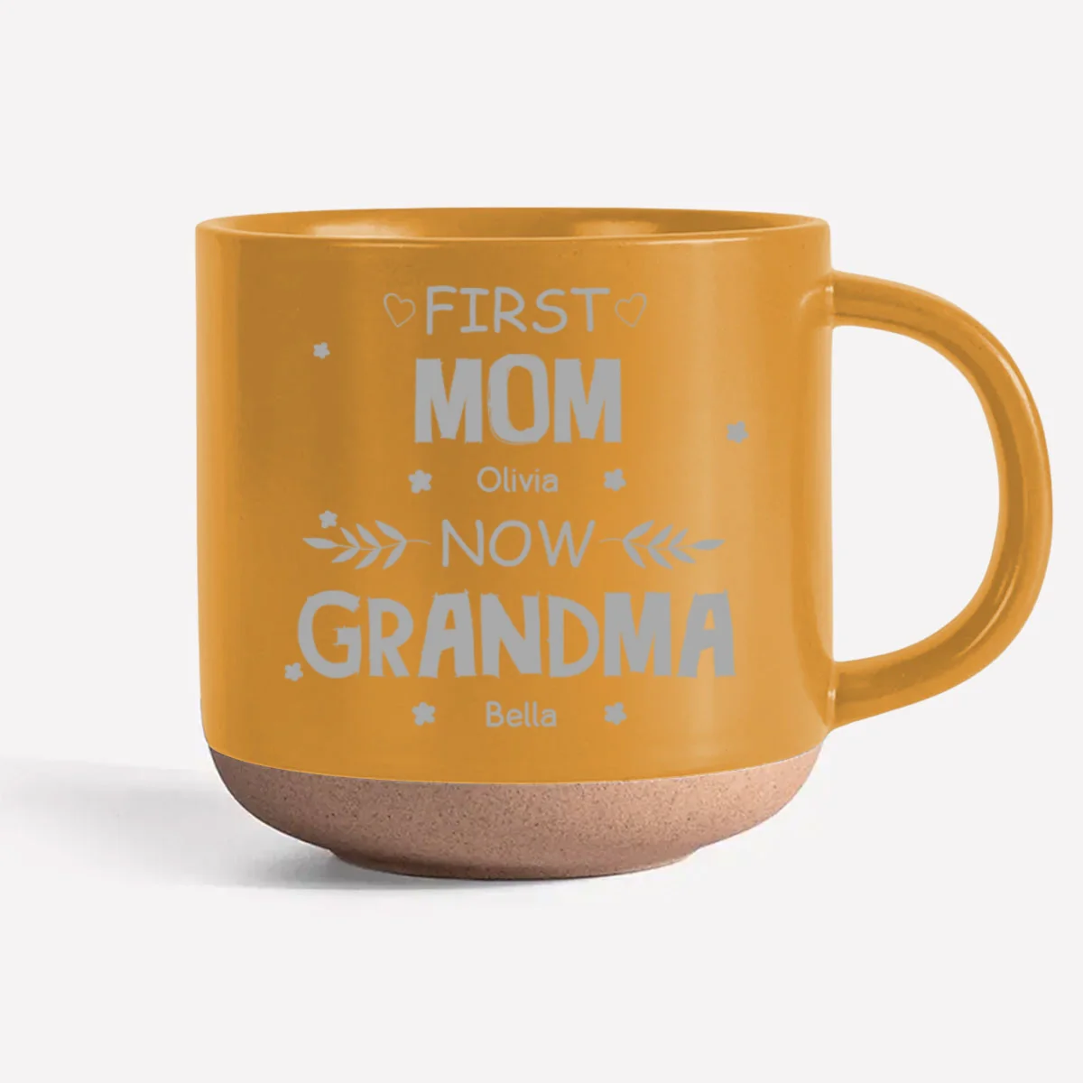 First Mom Now Grandma - Personalized Custom Engraved Pottery Mug - Image 8