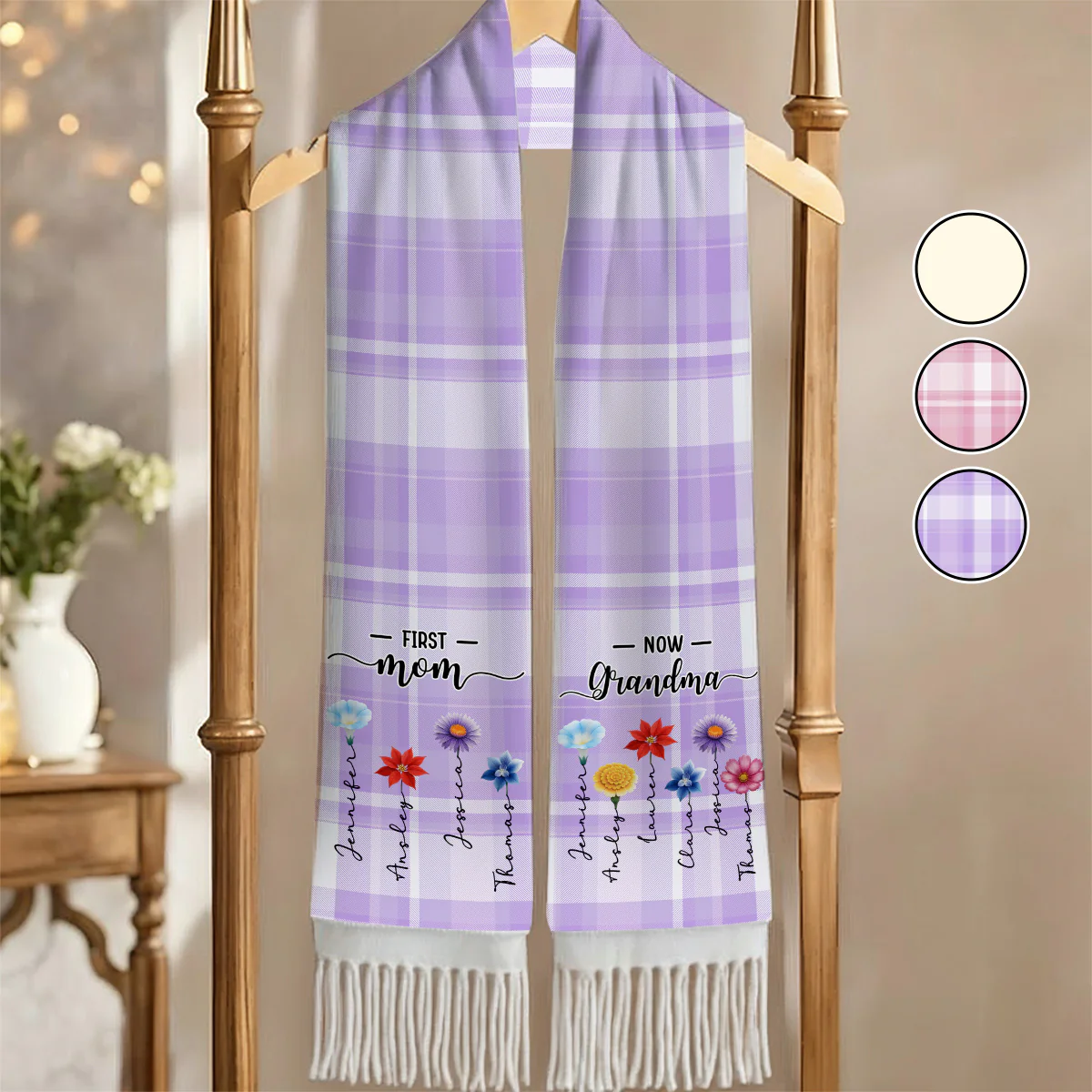 First Mom Now Grandma - Personalized Custom Scarf