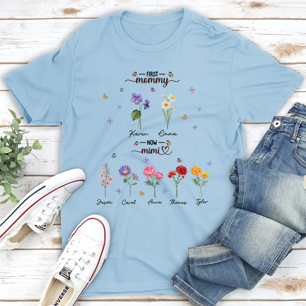 First Mom Now Grandma - Personalized Custom Shirt - Image 2