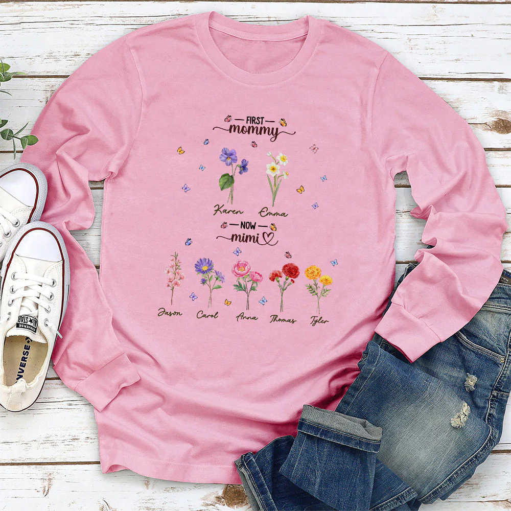 First Mom Now Grandma - Personalized Custom Shirt - Image 3
