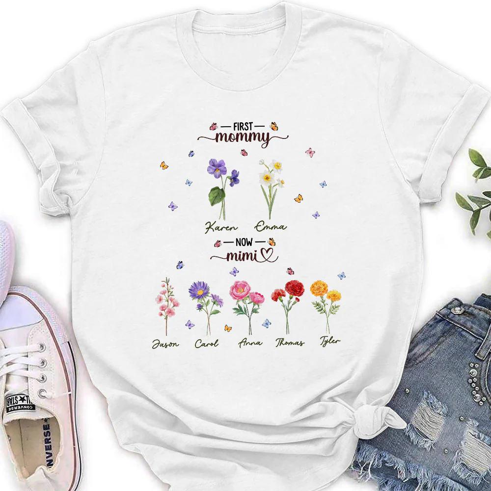First Mom Now Grandma - Personalized Custom Shirt - Image 4