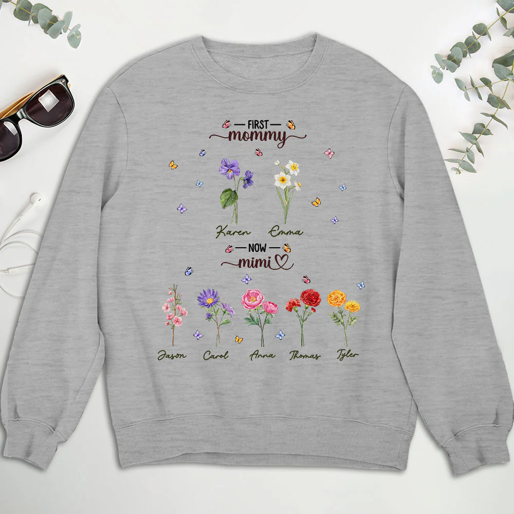 First Mom Now Grandma - Personalized Custom Shirt - Image 5