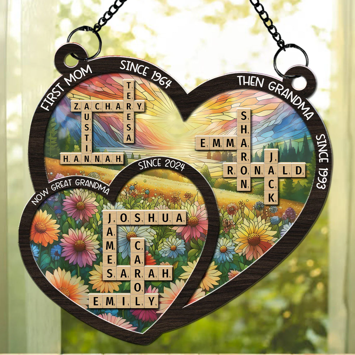 First Mom Now Grandma - Personalized Custom Suncatcher - Image 4