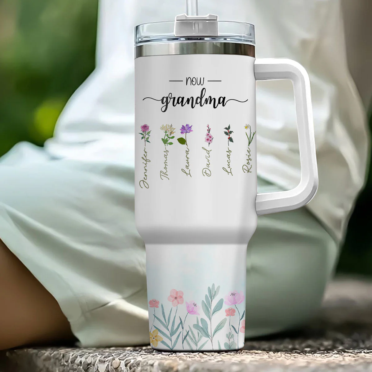 First Mom Now Grandma - Personalized Custom 40 Oz Tumbler - Image 2