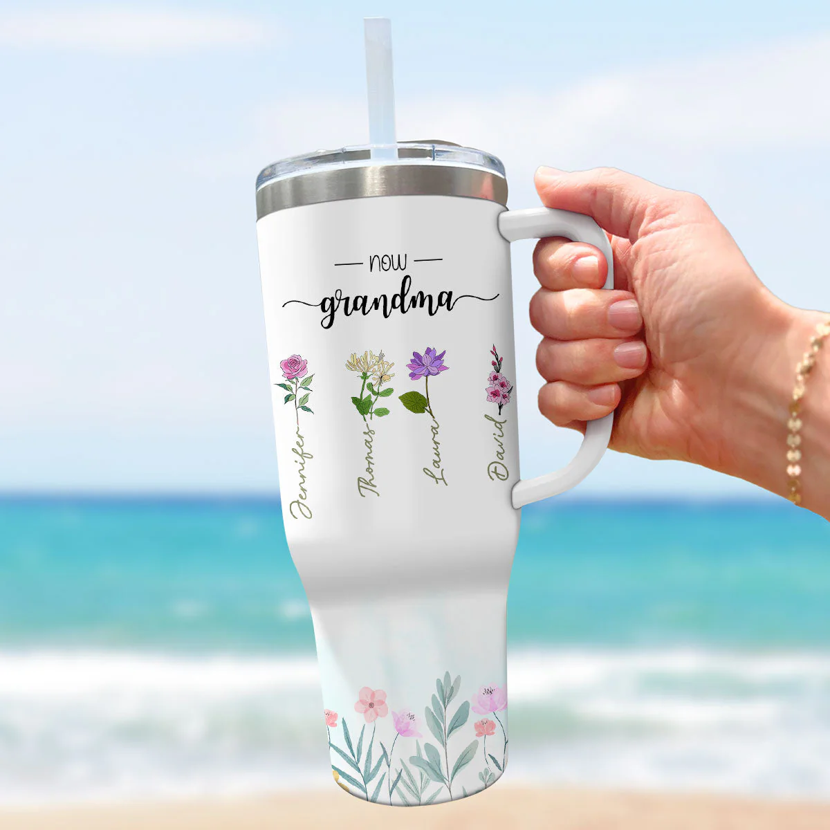 First Mom Now Grandma - Personalized Custom 40 Oz Tumbler - Image 4