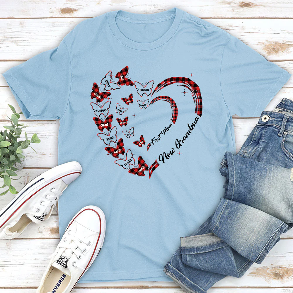 First Mom Now Grandma - Personalized Custom Unisex T-shirt - Image 3