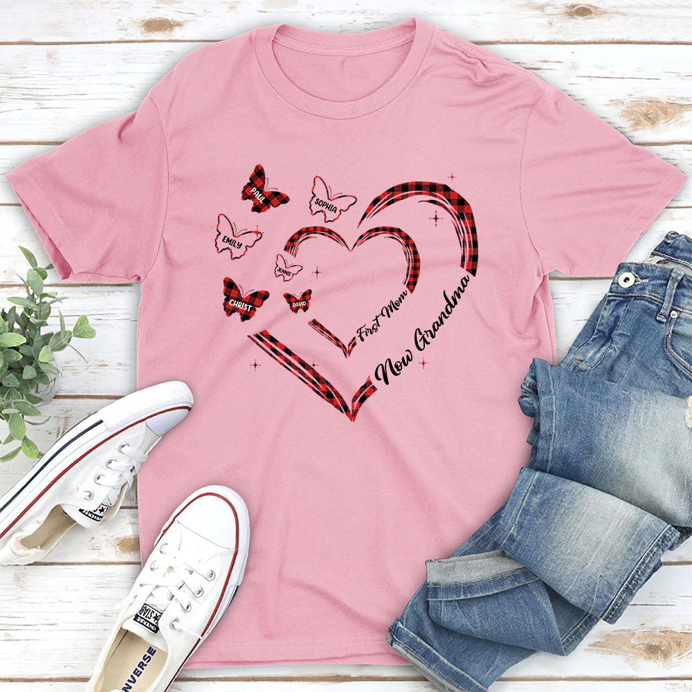 First Mom Now Grandma - Personalized Custom Unisex T-shirt - Image 4