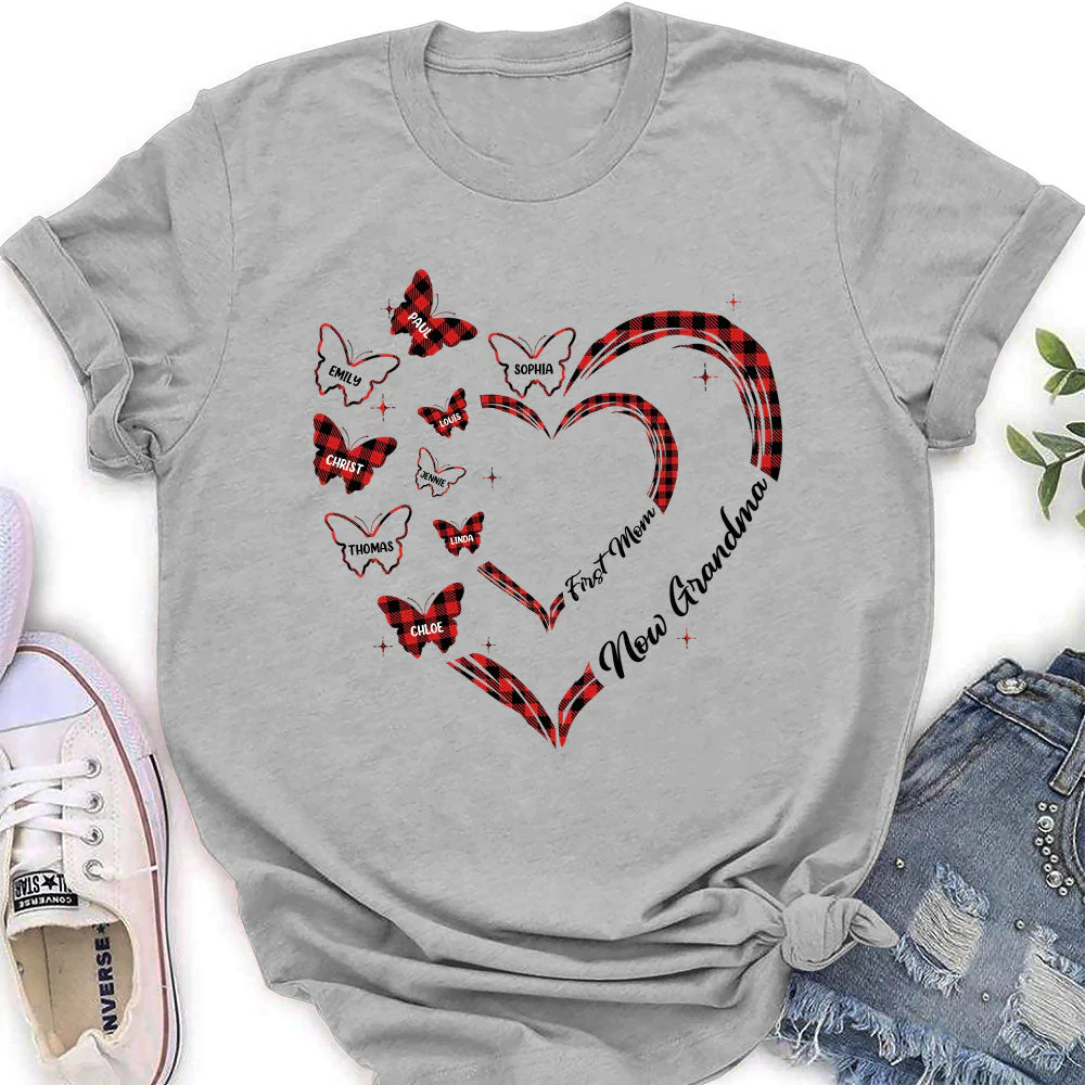 First Mom Now Grandma - Personalized Custom Women's T-shirt - Image 2
