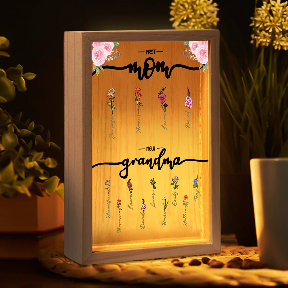 First Mom Now Grandma - Personalized Frame Light Box - Image 4