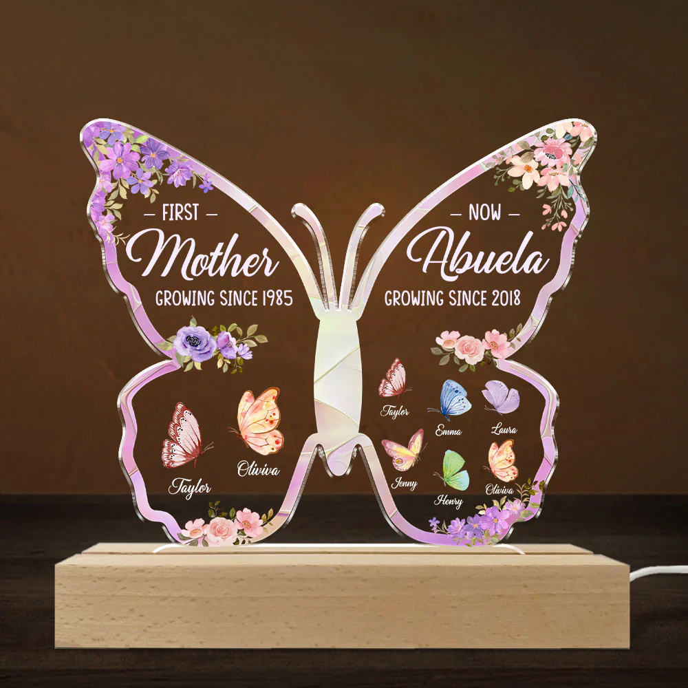First Mom Now Great Grandma - Personalized Custom LED Light - Image 3