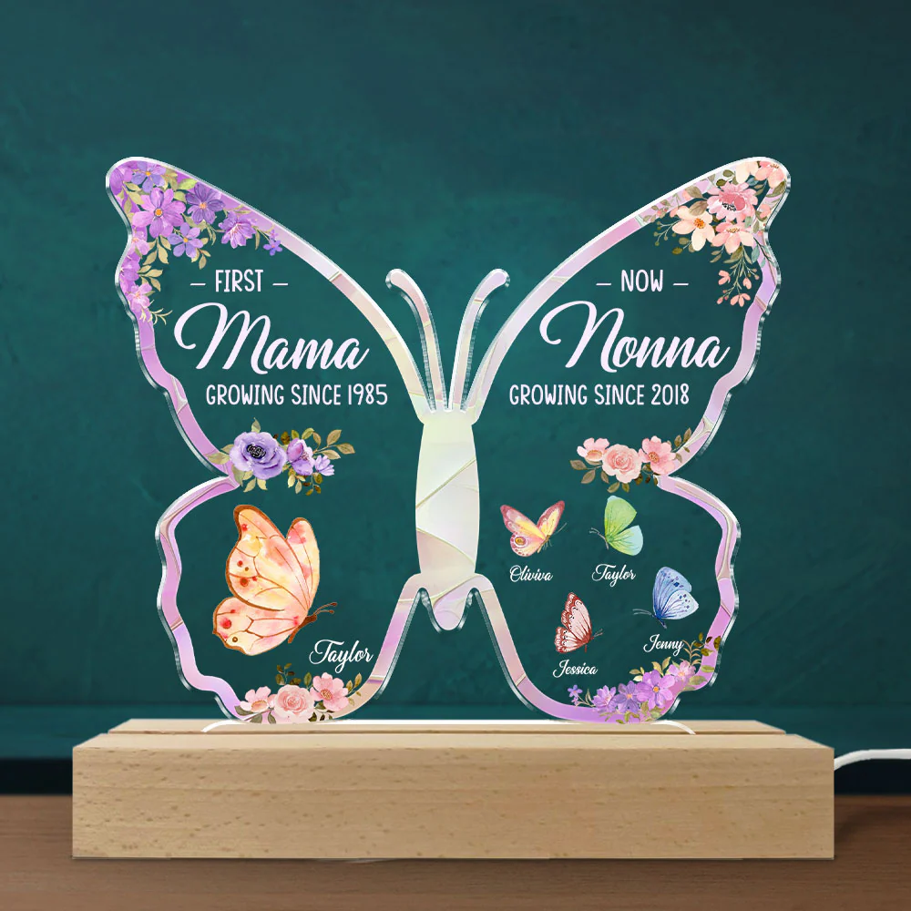 First Mom Now Great Grandma - Personalized Custom LED Light - Image 4