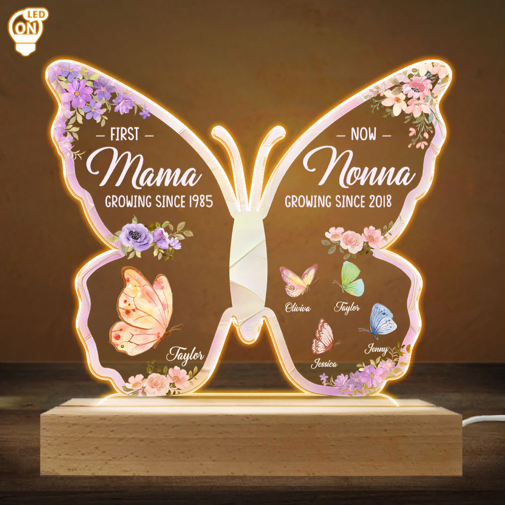 First Mom Now Great Grandma - Personalized Custom LED Light - Image 5