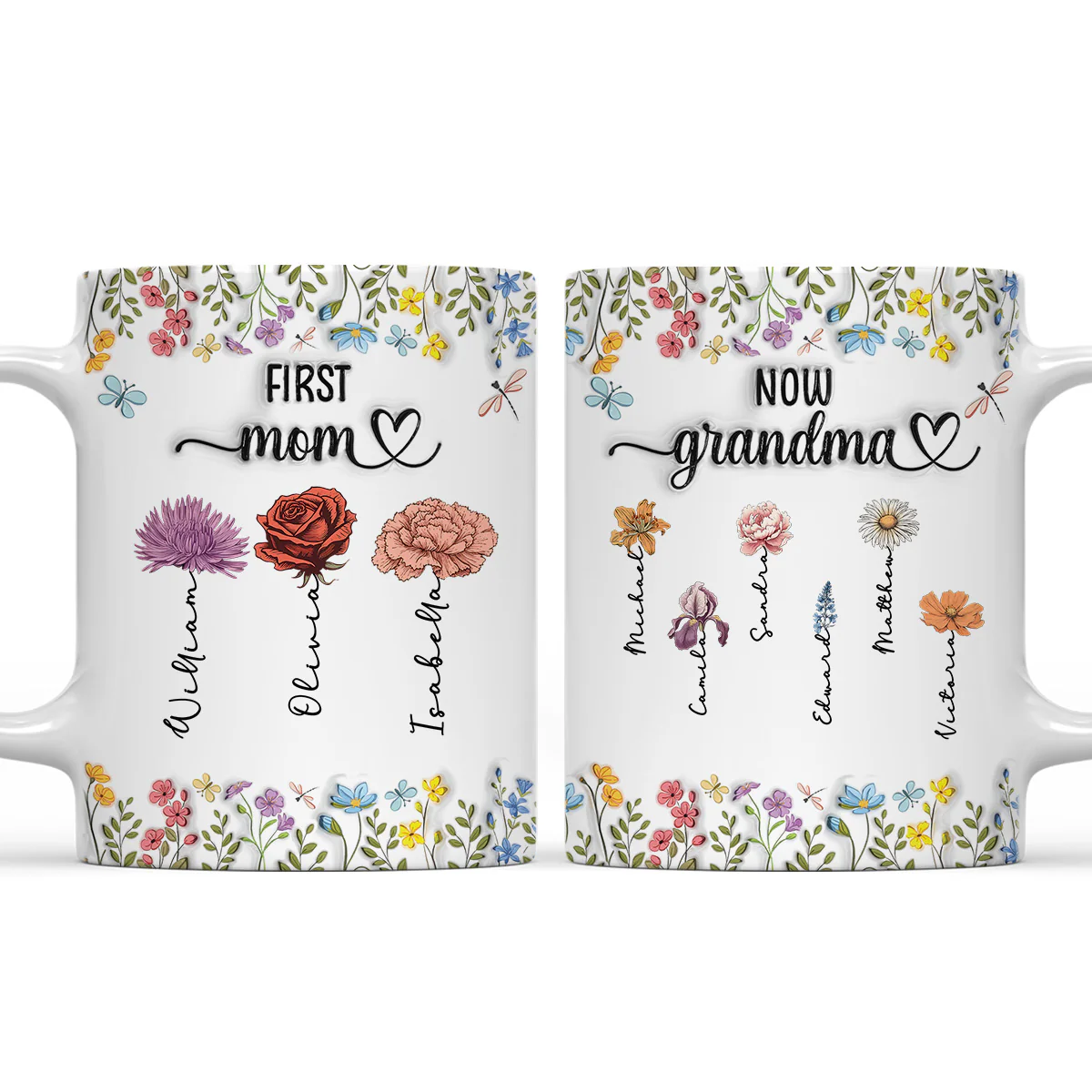 First Mom Now Nana - Personalized Custom 3D Inflated Effect Coffee Mug