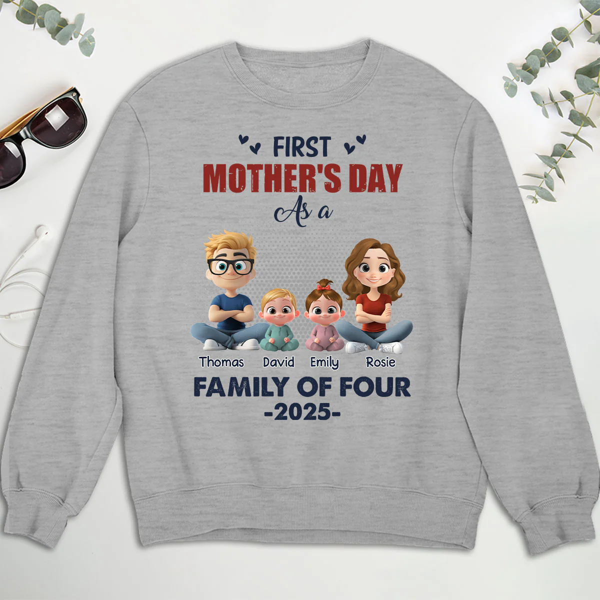 First Mother Day As A Family - Personalized Custom Shirt - Image 4