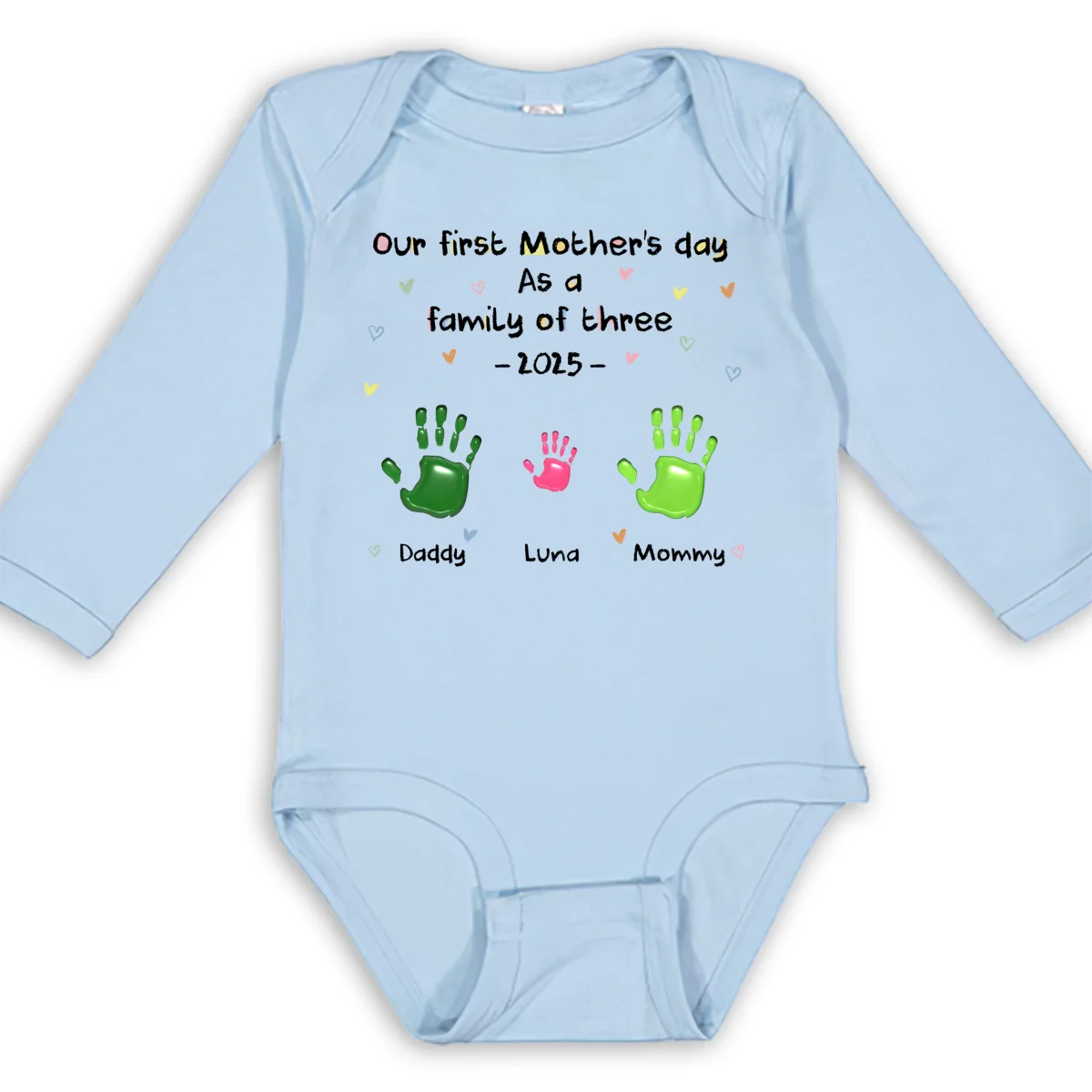 First Mother Day - Personalized Custom Long Sleeve Baby Onesie - Image 8
