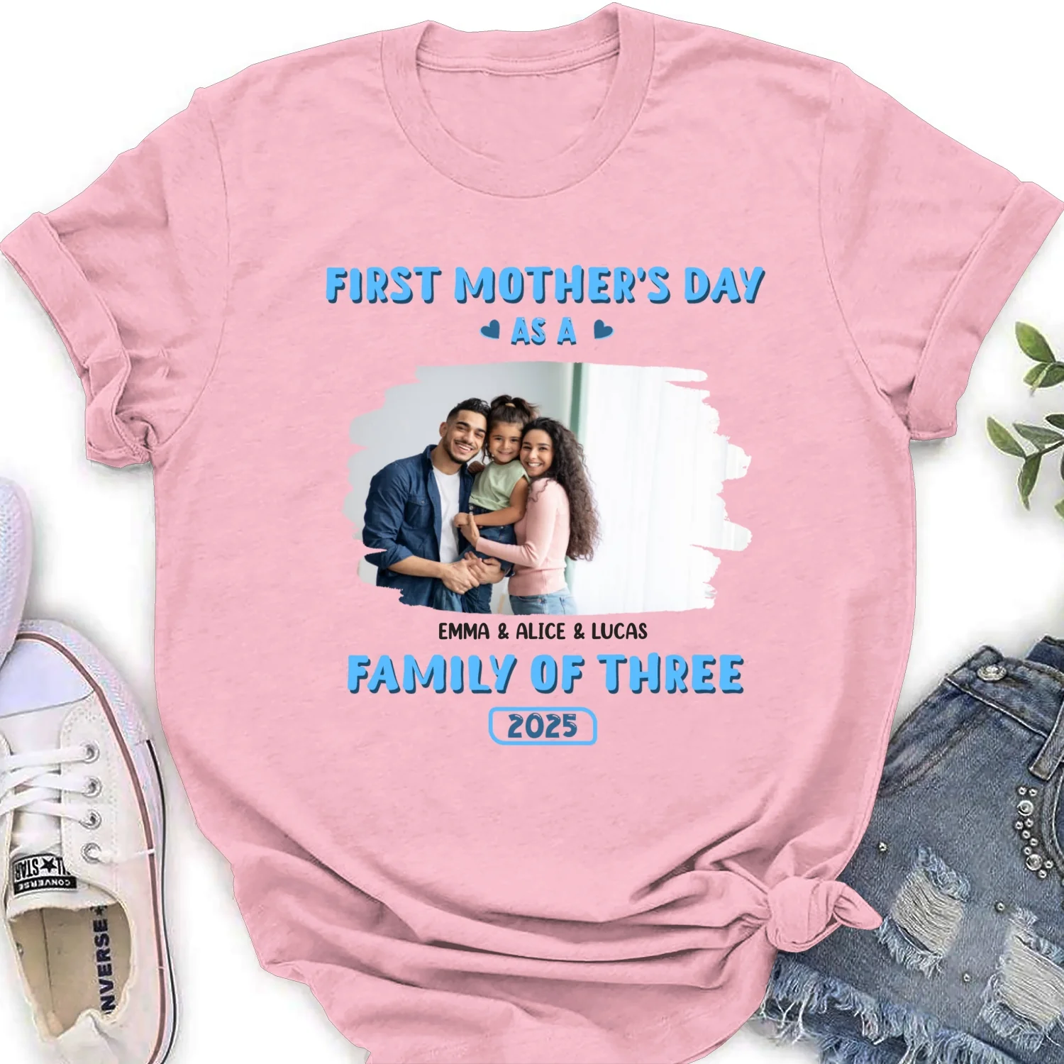 First Mother Day Photo - Personalized Custom Shirt - Image 6
