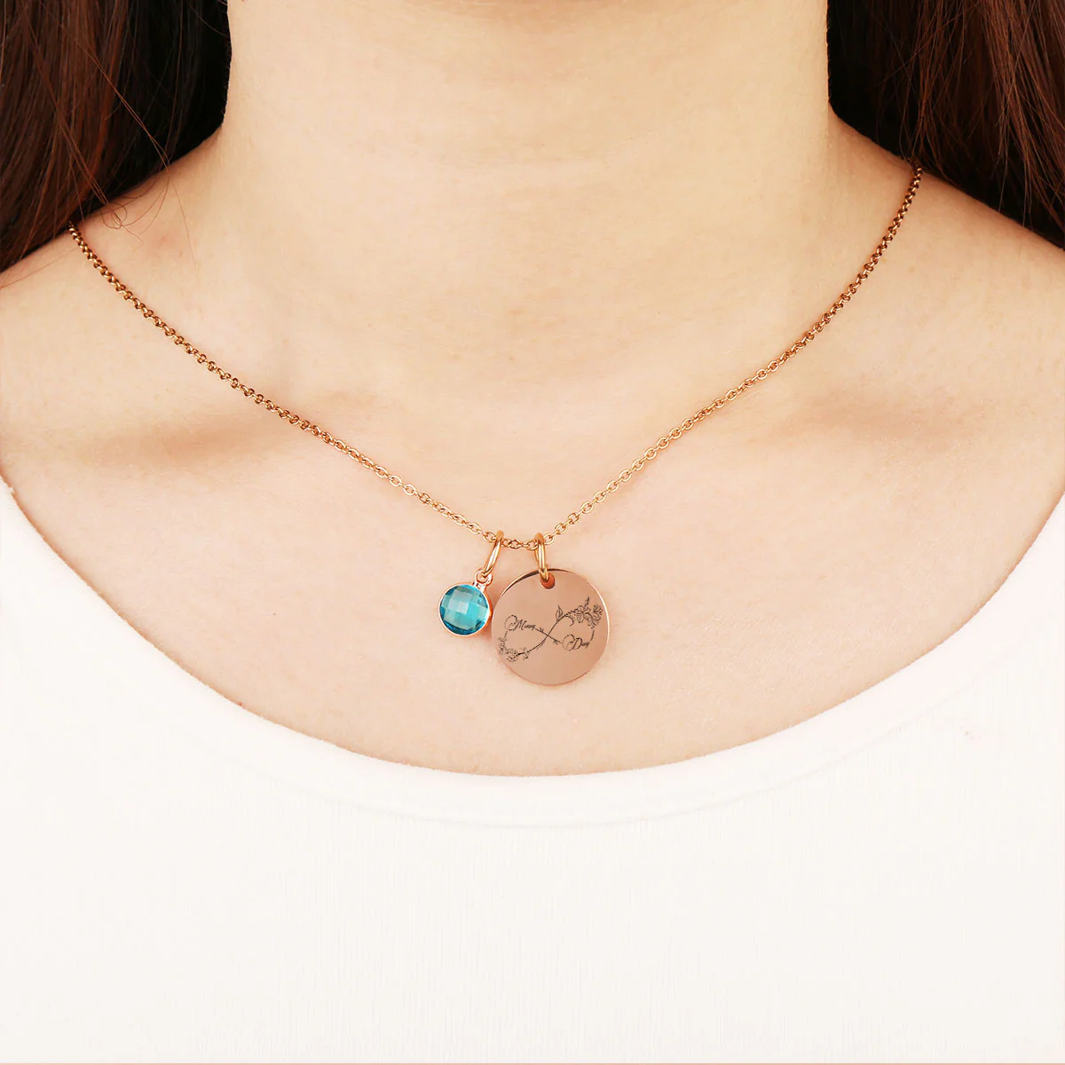 First My Daughter Forever My Friend - Personalized Custom Birthstone Necklace With Message Card - Image 3