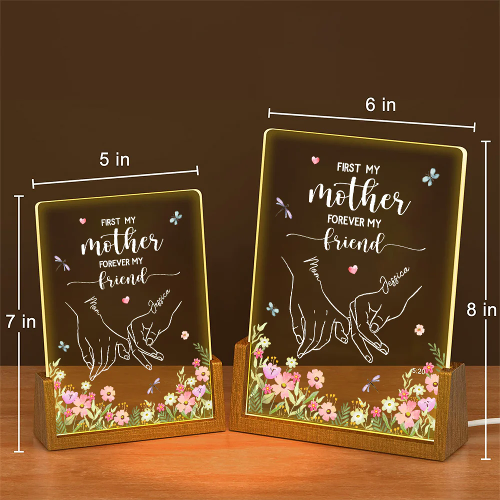 First My Mother Forever My Friend - Personalized Custom Plaque With Walnut Base - Image 4