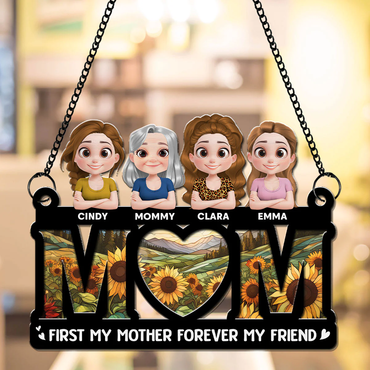First My Mother Forever My Friend - Personalized Custom Suncatcher - Image 3