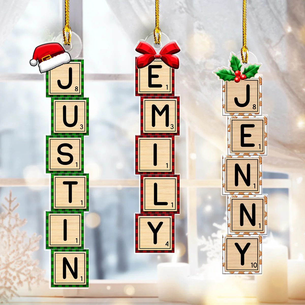 First Snow Box Letter - Personalized Custom Acrylic Ornament - Image 2