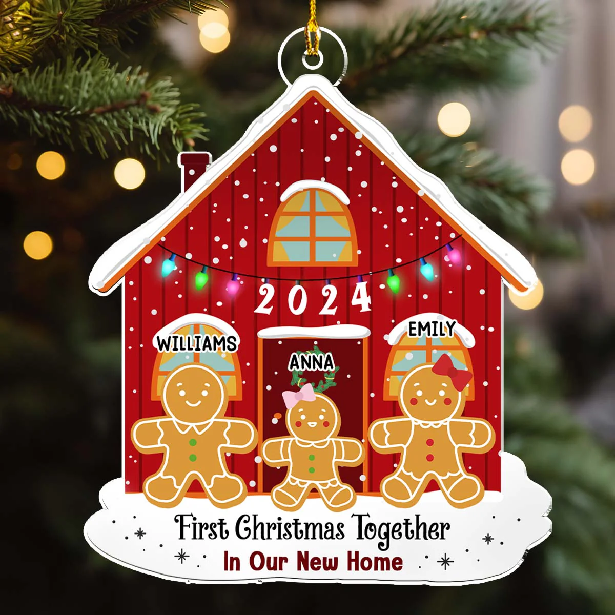 First Time In Our New Home - Personalized Custom Acrylic Ornament - Image 2
