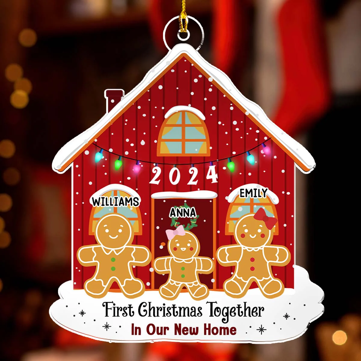 First Time In Our New Home - Personalized Custom Acrylic Ornament - Image 3