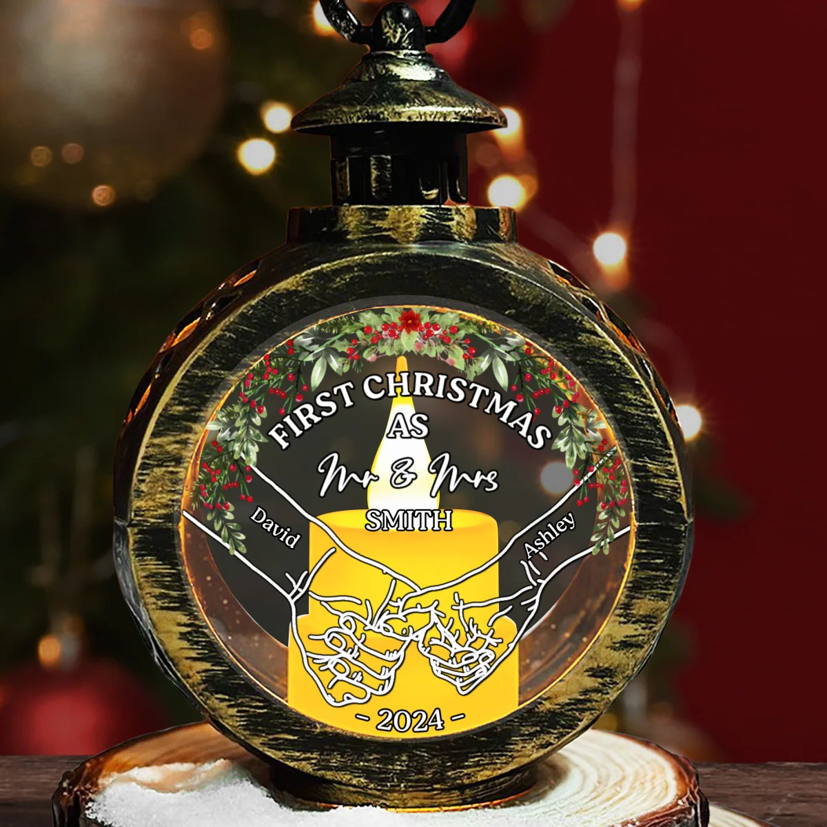First Time - Personalized Custom Christmas Lantern - Image 6