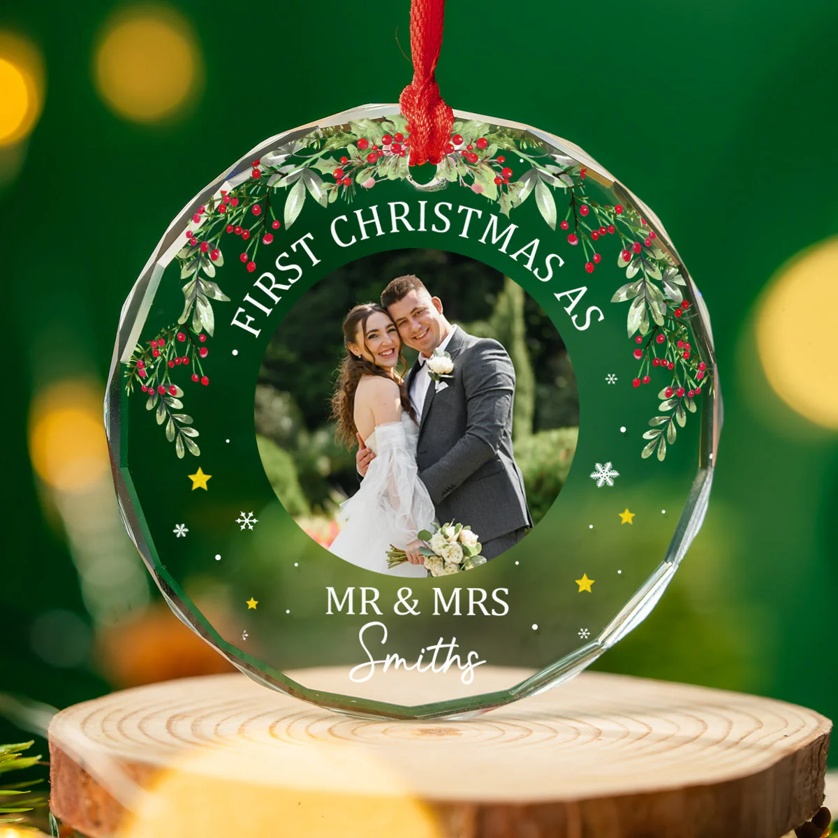 First Time - Personalized Custom Glass Ornament - Image 2